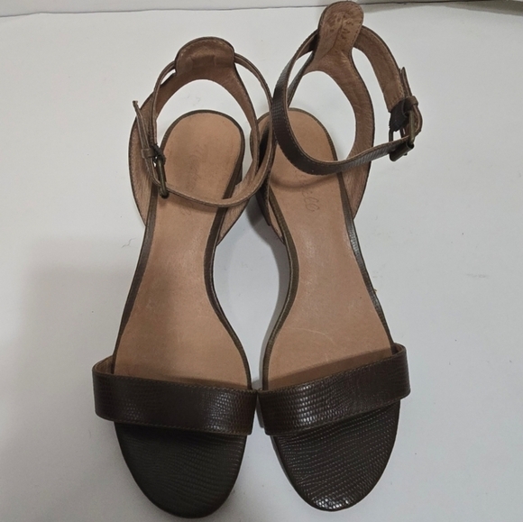 Madewell Simple Mid-Heel Sandals in Embossed Leather Strappy Summer - Picture 5 of 13